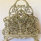 Vintage Large Brass Mail Holder Magazine Rack with Cameo-Style Relief
