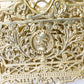 Vintage Large Brass Mail Holder Magazine Rack with Cameo-Style Relief