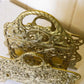 Vintage Large Brass Mail Holder Magazine Rack with Cameo-Style Relief