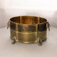 Vintage Large Brass Oval Planter with Lion Head Details