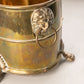 Vintage Large Brass Oval Planter with Lion Head Details