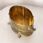 Vintage Large Brass Oval Planter with Lion Head Details