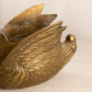 Vintage Large Brass Swan Planter with Head Up