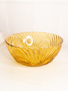 Vintage Large Brockway Nouveau Amber Glass Bowl with Fancy Designs