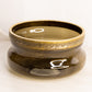Vintage Large Brown Glass Bowl with Gold Tone Rim