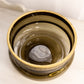 Vintage Large Brown Glass Bowl with Gold Tone Rim