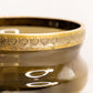 Vintage Large Brown Glass Bowl with Gold Tone Rim
