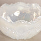 Vintage Large Clear Opalescent Glass Quintec Bowl (Iridescent Inside)