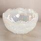 Vintage Large Clear Opalescent Glass Quintec Bowl (Iridescent Inside)