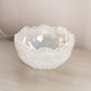 Vintage Large Clear Opalescent Glass Quintec Bowl (Iridescent Inside)