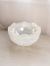 Vintage Large Clear Opalescent Glass Quintec Bowl (Iridescent Inside)