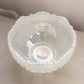Vintage Large Clear Opalescent Glass Quintec Bowl (Iridescent Inside)