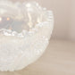 Vintage Large Clear Opalescent Glass Quintec Bowl (Iridescent Inside)