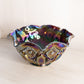 Vintage Large Dark Purple Iridescent Glass Ruffled Quintec Bowl