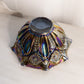 Vintage Large Dark Purple Iridescent Glass Ruffled Quintec Bowl
