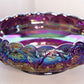 Vintage Large Fenton Dark Purple Carnival Water Lily Bowl
