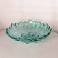 Vintage Large Fenton Teal Green Glass Flower Bowl