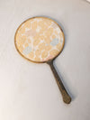 Vintage Large Floral Circular Handheld Mirror