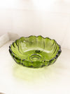 Vintage Large Green Bowl Flower Shaped Bowl with 3 Toes