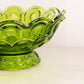 Vintage Large Green Glass Moon & Star Footed Bowl