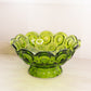 Vintage Large Green Glass Moon & Star Footed Bowl