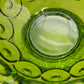 Vintage Large Green Glass Moon & Star Footed Bowl