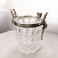 Vintage Large Heavy Crystal Ice Bucket with Face Details