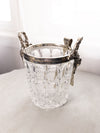 Vintage Large Heavy Crystal Ice Bucket with Face Details