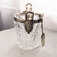Vintage Large Heavy Crystal Ice Bucket with Face Details
