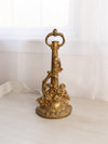 Vintage Large Heavy Gold Tone Metal Floral Door Stopper