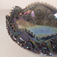 Vintage Large Imperial Glass Grey Carnival Glass Scallop Bowl