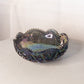 Vintage Large Imperial Glass Grey Carnival Glass Scallop Bowl