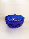 Vintage Large LE Smith Quintec Cobalt Blue Glass Bowl