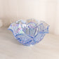 Vintage Large Light Blue Iridescent Glass Ruffled Quintec Bowl
