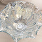 Vintage Large Light Blue Iridescent Glass Ruffled Quintec Bowl
