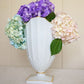 Vintage Large Milk Glass Ribbed Petal Vase with Gold Details