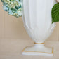 Vintage Large Milk Glass Ribbed Petal Vase with Gold Details