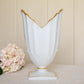 Vintage Large Milk Glass Ribbed Petal Vase with Gold Details