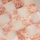 Vintage Large Muted Red and Cream Stone Chess Checker Board