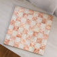 Vintage Large Muted Red and Cream Stone Chess Checker Board