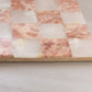 Vintage Large Muted Red and Cream Stone Chess Checker Board