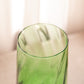 Vintage Medium Optic Green Glass Footed Goblet or Vase