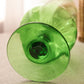 Vintage Medium Optic Green Glass Footed Goblet or Vase