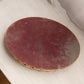 Vintage Large Oval Mirror Tray with Gold Tone Metal Floral Edge