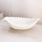 Vintage Large Oval White Milk Glass Leaf Bowl