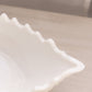 Vintage Large Oval White Milk Glass Leaf Bowl