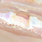 Vintage Large Pink Lenox Imperial Glass Iridescent Banana Boat Bowl