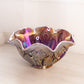 Vintage Large Purple Iridescent Opalescent Glass Ruffled Quintec Bowl