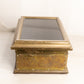 Vintage Large Rectangular Brass and Wood Hinged Lidded Box