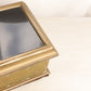 Vintage Large Rectangular Brass and Wood Hinged Lidded Box